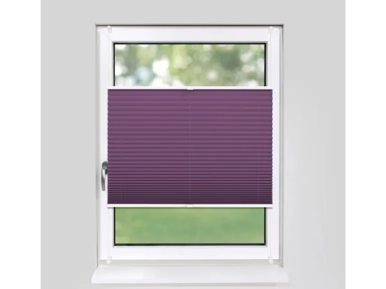 Deco-Raum Plissee Basic ohne Bohren 100x210cm Lila Blickdicht Klemmfix