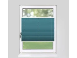 Deco-Raum Plissee Basic ohne Bohren 75x150cm Petrol Blickdicht Klemmfix