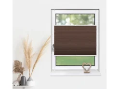 Deco-Raum Plissee Basic ohne Bohren 70x210cm Braun Blickdicht Klemmfix