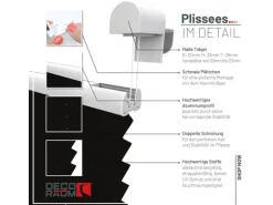 Deco-Raum Plissee Basic ohne Bohren 50x150cm Schwarz Blickdicht Klemmfix