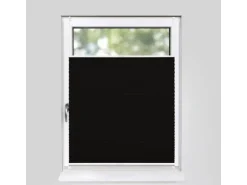 Deco-Raum Plissee Basic ohne Bohren 50x150cm Schwarz Blickdicht Klemmfix