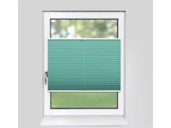 Deco-Raum Plissee Basic ohne Bohren 75x150cm Türkis Blickdicht Klemmfix