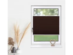 Deco-Raum Plissee Basic ohne Bohren 45x150cm Dunkelbraun Blickdicht Klemmfix