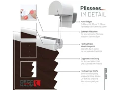 Deco-Raum Plissee Basic ohne Bohren 45x150cm Dunkelbraun Blickdicht Klemmfix