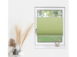 Deco-Raum Plissee Basic ohne Bohren 50x150cm Hellgrün Blickdicht Klemmfix