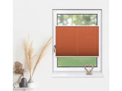 Deco-Raum Plissee Basic ohne Bohren 90x150cm Orange Blickdicht Klemmfix
