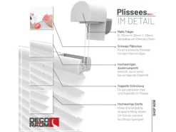 Deco-Raum Plissee Basic ohne Bohren 45x150cm Weiß Blickdicht Klemmfix