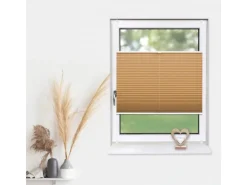 Deco-Raum Plissee Basic ohne Bohren 45x150cm Cappuccino Blickdicht Klemmfix