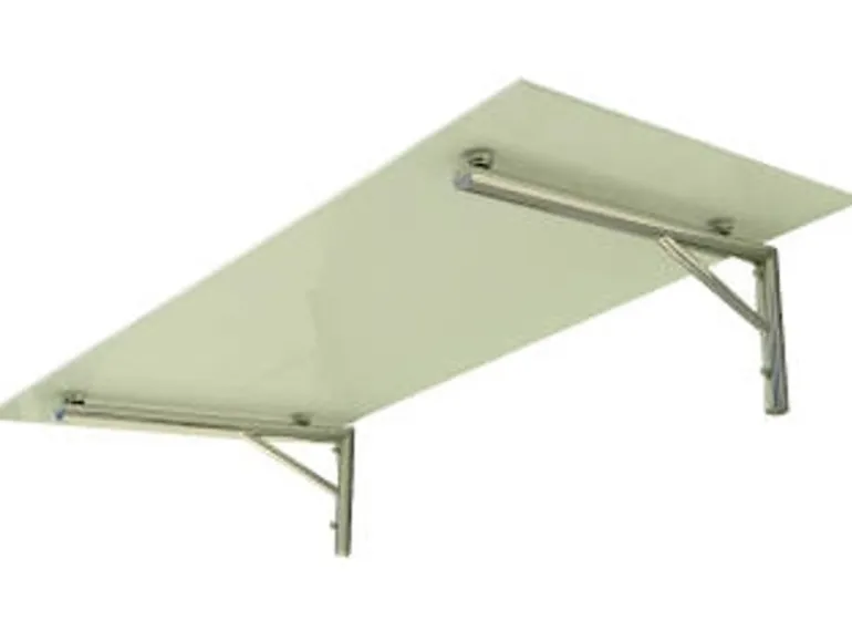 Dein Bau Projekt Glasvordach Zugspitze Milchglas VS-Glas 275 x 120 cm