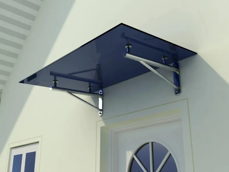 Dein Bau Projekt Glasvordach Elbrus Grauglas VS-Glas 200 x 120 cm