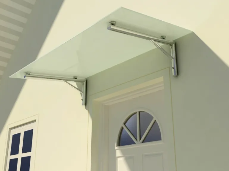 Dein Bau Projekt Glasvordach Zugspitze Milchglas VS-Glas 200 x 120 cm