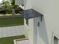 Dein Bau Projekt Glasvordach Zugspitze Grauglas VS-Glas 150 x 120 cm