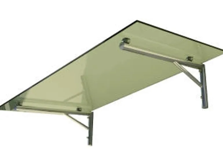 Dein Bau Projekt Glasvordach Zugspitze Klarglas VS-Glas 250 x 90 cm