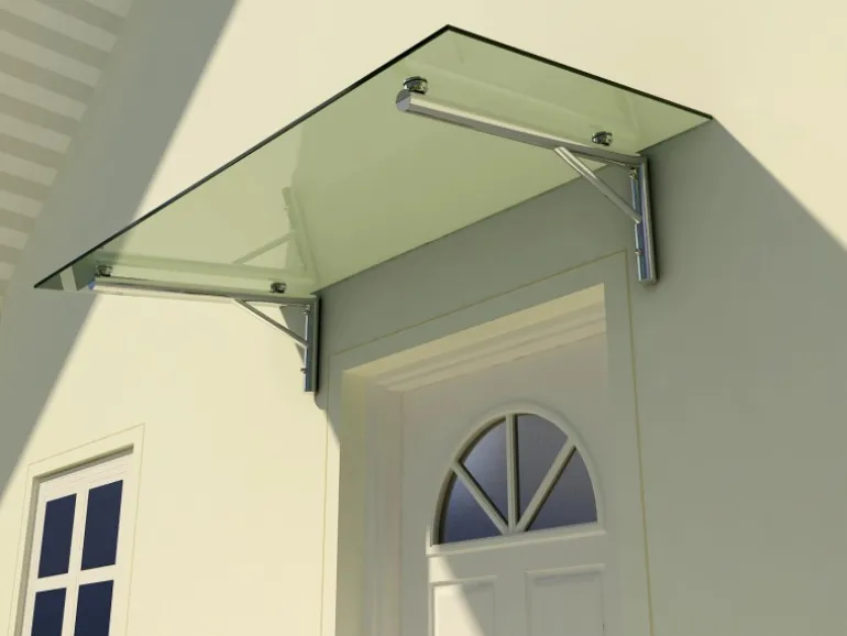 Dein Bau Projekt Glasvordach Zugspitze Klarglas VS-Glas 250 x 90 cm