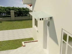 Dein Bau Projekt Glasvordach Model Schwert Milchglas VS-Glas 200 x 120 cm