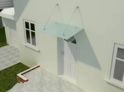 Dein Bau Projekt Glasvordach Olymp Milchglas VS-Glas 300 x 90 cm