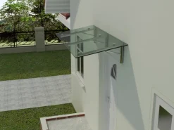 Dein Bau Projekt Glasvordach Zugspitze Klarglas VS-Glas 200 x 90 cm