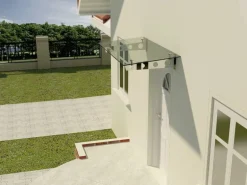 Dein Bau Projekt Glasvordach Model Schwert Klarglas VS-Glas 300 x 120 cm