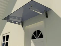 Dein Bau Projekt Glasvordach Model Schwert Grauglas VS-Glas 150 x 120 cm