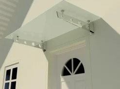 Dein Bau Projekt Glasvordach Model Schwert Milchglas VS-Glas 250 x 120 cm