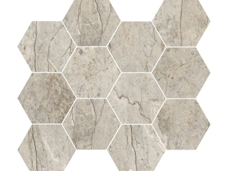 Dekorfliese Eleganza Hexagon Feinsteinzeug Oxford Grey 35 cm x 30,3 cm