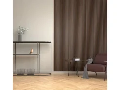 Denpanels Akustikpaneel Acu-Line Walnuss auf Melamin Filz 260 cm