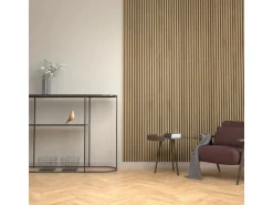 Denpanels Akustikpaneel Acu-Line Eiche Dunkel auf Melamin Filz 260 cm