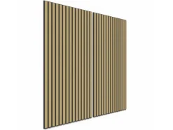 Denpanels Holzpaneel Eiche Geölt Braun MDF/Akustikfilz Schwarz 120 cm FSC®