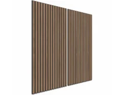 Denpanels Holzpaneel Walnuss Geölt Braun MDF/Akustikfilz Schwarz 120 cm FSC®