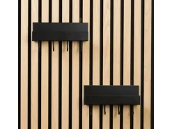 DenPanels Regal schwarz mit 4 Stiften 21,5 cm inkl. Schrauben