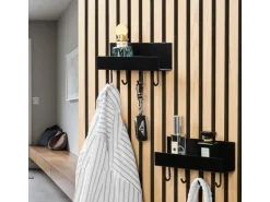 DenPanels Regal schwarz mit 4 Stiften 21,5 cm inkl. Schrauben