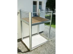 Designbalkon Large 350 x 300 x 290cm BPC-Boden in Anthrazit mit Lamellengeländer