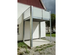 Designbalkon Large 350 x 300 x 290cm Holzboden mit Lamellengeländer