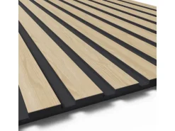 Designpaneel Esche MDF Schwarz mit Furnier 60 cm x 240 cm