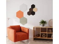 Designpaneel Hexagon Eiche Clear MDF Schwarz 25 cm x 25 cm 3 Stück