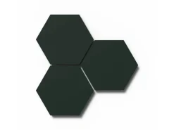 Designpaneel Hexagon Lino Conifer Clear MDF Schwarz 25 cm x 25 cm 3 Stück