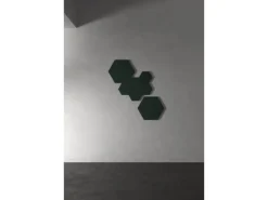 Designpaneel Hexagon Lino Conifer Clear MDF Schwarz 25 cm x 25 cm 3 Stück