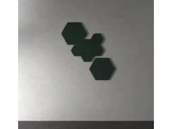 Designpaneel Hexagon Lino Conifer Clear MDF Schwarz 25 cm x 25 cm 3 Stück