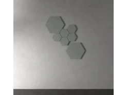 Designpaneel Hexagon Lino Ash Clear MDF Schwarz 50 cm x 50 cm 3 Stück