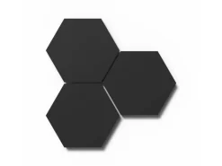 Designpaneel Hexagon Lino Nero Clear MDF Schwarz 25 cm x 25 cm 3 Stück