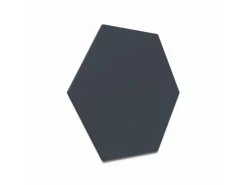 Designpaneel Hexagon Lino Smokey Blue Clear MDF Schwarz 50 cm x 50 cm 3 Stück