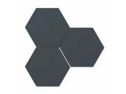 Designpaneel Hexagon Lino Smokey Blue Clear MDF Schwarz 50 cm x 50 cm 3 Stück