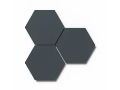 Designpaneel Hexagon Lino Smokey Blue Clear MDF Schwarz 25 cm x 25 cm 3 Stück