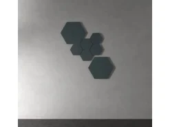 Designpaneel Hexagon Lino Smokey Blue Clear MDF Schwarz 25 cm x 25 cm 3 Stück