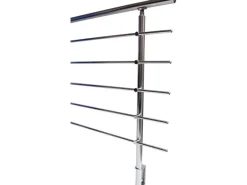 Dieda Geländerset Aluminium Eloxiert waagerechte Rundstäbe 120 cm x 150 cm