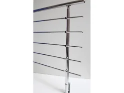 Dieda Geländerset Aluminium Eloxiert waagerechte Rundstäbe 120 cm x 150 cm