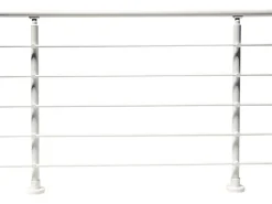 Dieda Geländerset Aluminium Weiß waagerechte Rundstäbe 100 cm x 150 cm
