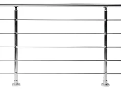 Dieda Geländerset Aluminium Eloxiert waagerechte Rundstäbe 100 cm x 150 cm