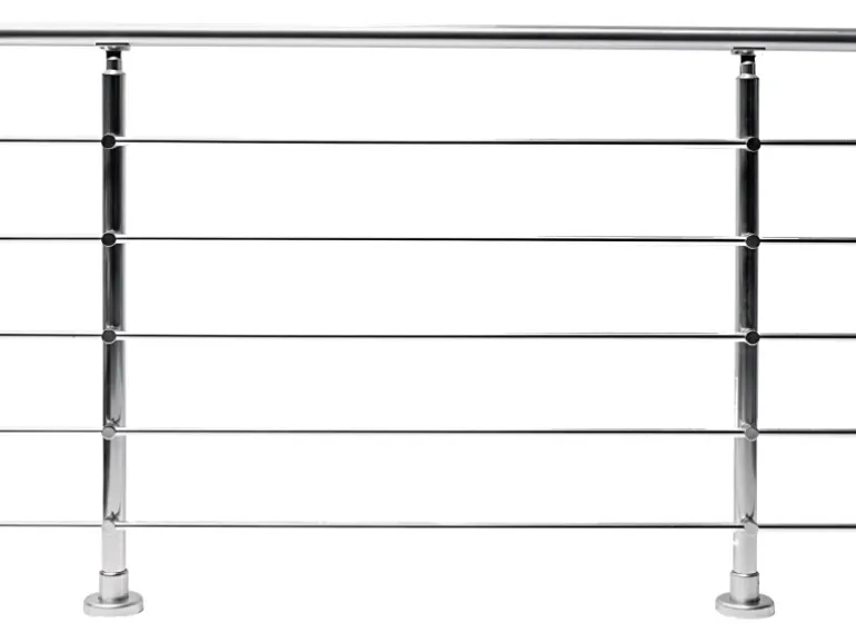 Dieda Geländerset Aluminium Eloxiert waagerechte Rundstäbe 100 cm x 150 cm