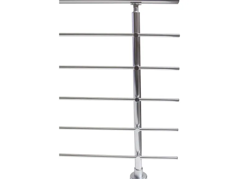 Dieda Geländerset Aluminium Eloxiert waagerechte Rundstäbe 100 cm x 150 cm